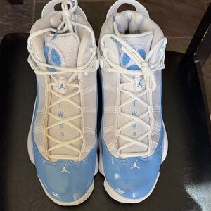Jordan Retro Sneakers in White and Light Blue
